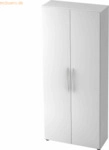 mcbuero.de Schrank Basic 5 OH BxTxH 80x33x188cm Griff BM Wei&szlig;/Wei&szlig;