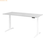 mcbuero.de Schreibtisch el 180x80cm wei&szlig;/grau
