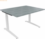 Soennecken Schreibtisch Kufe Quadrat B1200xT1000xH650-850 wei&szlig;/Beton h