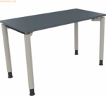 Soennecken Schreibtisch Vierfu&szlig; Rundrohr B1200xT600xH680-820 silber/La