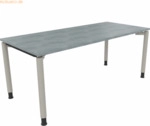 Soennecken Schreibtisch Vierfu&szlig; Rundrohr B1800xT800xH680-820 silber/Be