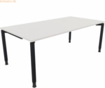 Soennecken Schreibtisch Vierfu&szlig; Rundrohr B2000xT1000xH680-820 anthrazi