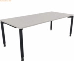 Soennecken Schreibtisch Vierfu&szlig; Rundrohr B2000xT900xH680-820 anthrazit