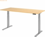 mcbuero.de Sitz-Steh-Schreibtisch elektrisch 180x80cm Ahorn/Silber