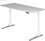 mcbuero.de Sitz-Steh-Schreibtisch elektrisch 180x80cm Grau/Wei&szlig;-alu