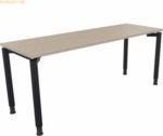 Soennecken Schreibtisch Vierfu&szlig; Rundrohr B1800xT600xH680-820 anthrazit