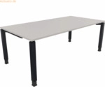 Soennecken Schreibtisch Vierfu&szlig; Quadratrohr B2000xT1000xH680-820 anthr
