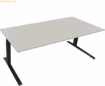 Soennecken Sitz-/Stehtisch Kufe Doppels. Quad. B2000xT900xH645-1275 an