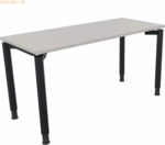 Soennecken Schreibtisch Vierfu&szlig; Rundrohr B1400xT600xH680-820 anthrazit
