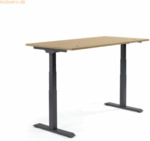 Soennecken Schreibtisch 1200x605-1255x800mm Platte Eiche hell Gestell