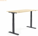 Soennecken Schreibtisch 1600x605-1255x800mm Platte Ahorn Gestell schwa
