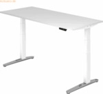 mcbuero.de Sitz-Steh-Schreibtisch elektrisch 180x80cm Wei&szlig;/Wei&szlig;-alu