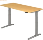 mcbuero.de Sitz-Steh-Schreibtisch elektrisch 180x80cm Buche/silber