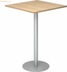 mcbuero.de Stehtisch 80x80cm Eiche/silber