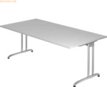 mcbuero.de Schreibtisch 200x100cm Grau