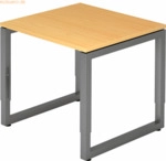 mcbuero.de Schreibtisch O-Fu&szlig; eckig 80x80cm Buche/Graphit