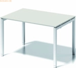 Bisley Schreibtisch Cito BxTxH 120x80x65-85cm grauwei&szlig; Gestell verkehr