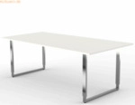 Kerkmann Schreibtisch Aveto Edelstahl XL BxT 200x100cm wei&szlig;