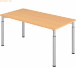 mcbuero.de Schreibtisch 160x80cm Buche/Silber