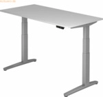 mcbuero.de Sitz-Steh-Schreibtisch elektrisch 160x80cm Grau/Silber