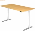 mcbuero.de Sitz-Steh-Schreibtisch elektrisch 200x100cm Buche/Wei&szlig;-alu