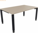 Soennecken Schreibtisch Vierfu&szlig; Quadratrohr B1600xT1000xH680-820 anthr