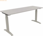 Soennecken Schreibtisch Kufe Quadrat B1600xT600xH650-850 silber/Lichtg