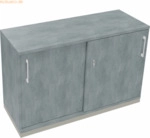 Soennecken Schiebet&uuml;renschrank 2OH B1200xT442xH781mm silber/Beton hell