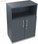 Soennecken Kombischrank 2OH T&uuml;r 1OH Regal B800xT442xH1133mm silber/Lav