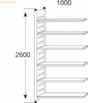 Kerkmann Design-Regal M2 Regalfeld BXHxT 1000x2600x600mm 6 B&ouml;den alusi