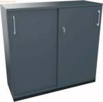 Soennecken Schiebet&uuml;renschrank 3OH B1200xT442xH1133mm anthrazit/Lavagr