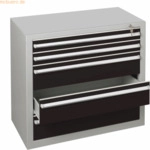 Schulte Schubladenblock 36319 90cm 2+3 Sch&uuml;be lichtgrau/schwarz