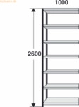 Kerkmann Magazin-Regal Stora 100 Regalfeld BxTxH 100x40x260cm schwarz/