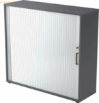 mcbuero.de Rollladenschrank 3OH BxTxH 120x40x110cm Griff SG Graphit/Si