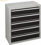 Schulte Schubladenblock 36316 110cm 5 Sch&uuml;be lichtgrau/schwarz