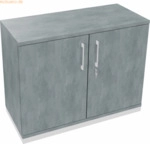 Soennecken Fl&uuml;gelt&uuml;renschrank 2OH B1000xT442xH781 wei&szlig;/Beton