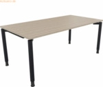Soennecken Schreibtisch Vierfu&szlig; Rundrohr B1800xT900xH680-820 anthrazit