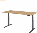mcbuero.de Schreibtisch el 180x80cm graphit/asteiche