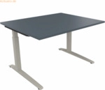 Soennecken Schreibtisch Kufe Quadrat B1200xT1000xH650-850 silber/Lavag