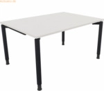 Soennecken Schreibtisch Vierfu&szlig; Rundrohr B1400xT1000xH680-820 anthrazi