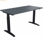 Soennecken Schreibtisch Kufe Quadrat B1400xT700xH650-850 anthrazit/Lav