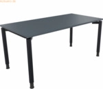 Soennecken Schreibtisch Vierfu&szlig; Rundrohr B1600xT800xH680-820 anthrazit
