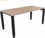 Soennecken Schreibtisch Vierfu&szlig; Quadratrohr B1600xT800xH680-820 anthra