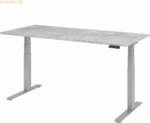 mcbuero.de Sitz-Steh-Schreibtisch elektrisch 180x80cm Beton/Silber
