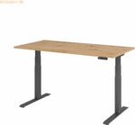 mcbuero.de Schreibtisch el 160x80cm graphit/asteiche