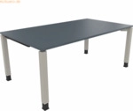 Soennecken Schreibtisch Vierfu&szlig; Quadratrohr B1800xT1000xH680-820 silbe