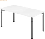 mcbuero.de Schreibtisch 160x80cm Wei&szlig;/Graphit