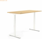 Soennecken Schreibtisch 2000x605-1255x800mm Platte Buche Gestell wei&szlig;