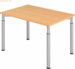 mcbuero.de Schreibtisch 120x80cm Buche/Silber