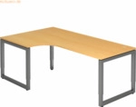 mcbuero.de Schreibtisch O-Fu&szlig; eckig 200x120cm Buche/Graphit